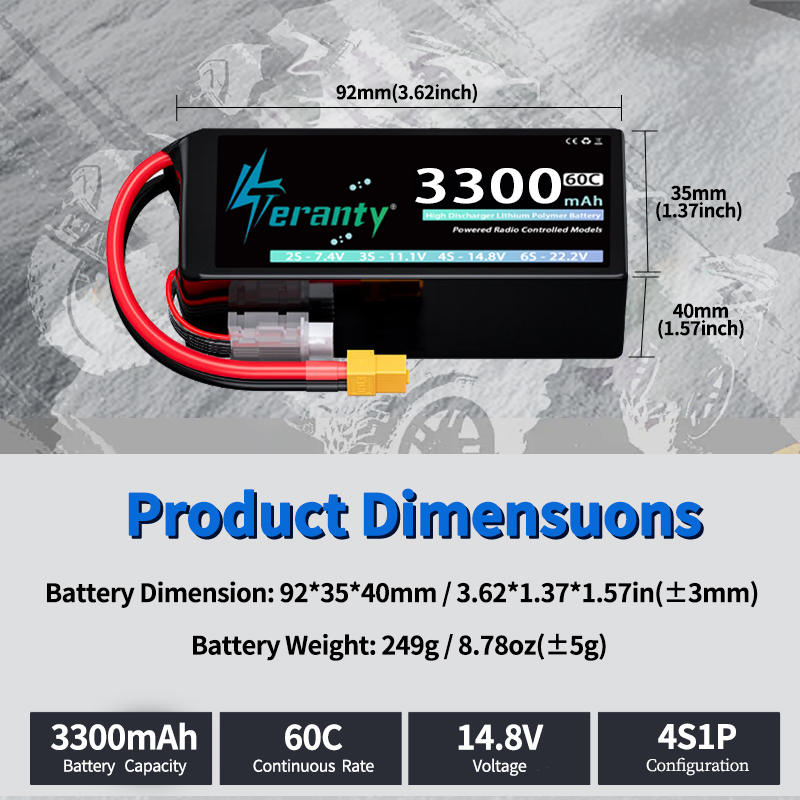 Batería Lipo TERANTY 4S 3300mA - Lipo Battery 4S reseña y precio