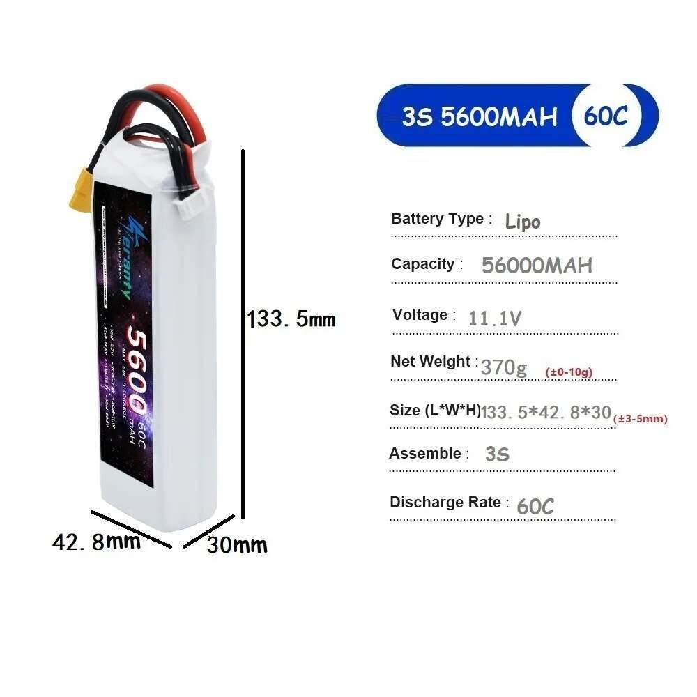 TERANTY 5600MAH 60C 2S 3S 4S 6 - Lipo Battery 4S reseña y precio